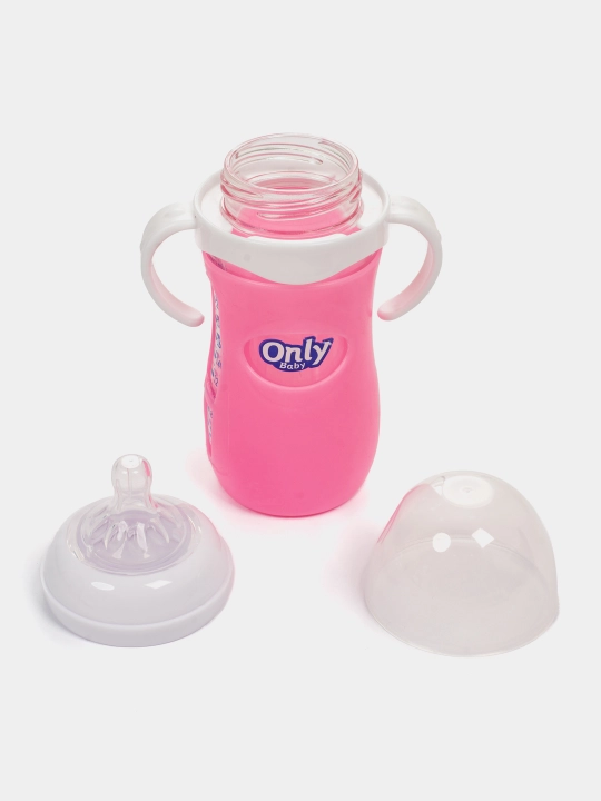 Bolalar uchun oziqlantirish uchun shisha antikol shishasi, qopqog‘i va tutqichlari bilan, 120, 240 ml