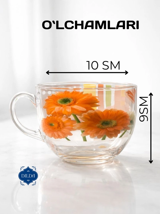 Shisha krujka, 300 ml, issiqqa chidamli, ergonomik tutqichli, choy va qahva uchun