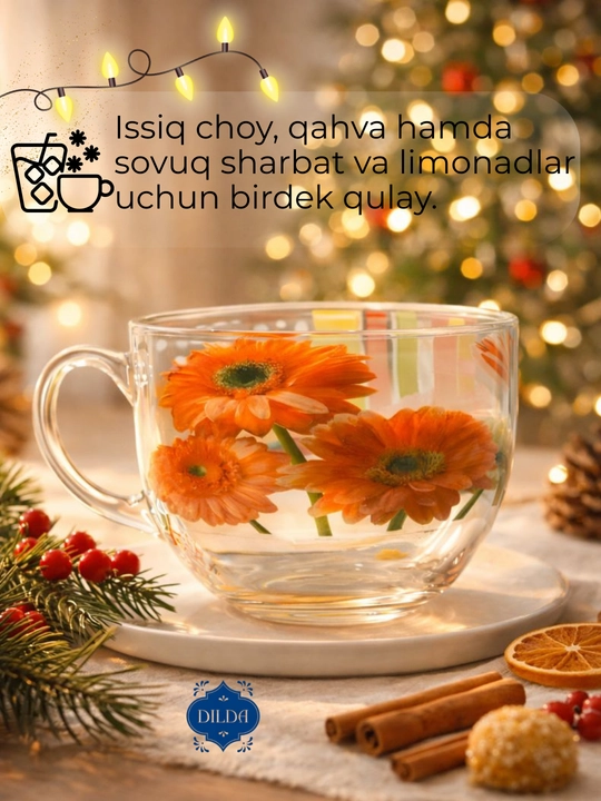 Shisha krujka, 300 ml, issiqqa chidamli, ergonomik tutqichli, choy va qahva uchun