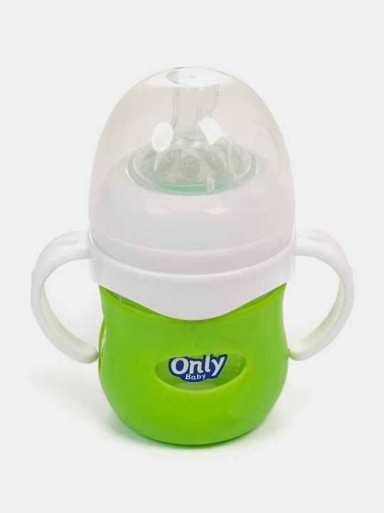 Bolalar uchun oziqlantirish uchun shisha antikol shishasi, qopqog‘i va tutqichlari bilan, 120, 240 ml