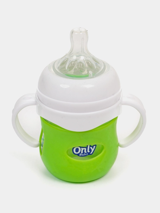Bolalar uchun oziqlantirish uchun shisha antikol shishasi, qopqog‘i va tutqichlari bilan, 120, 240 ml