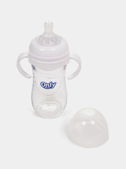 Bolalar uchun oziqlantirish uchun shisha antikol shishasi, qopqog‘i va tutqichlari bilan, 120, 240 ml