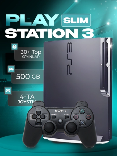 Playstation 3 Slim/Super Slim 500 ГБ, более 30 игр, с 2/4 джойстиками — GAMERS-PS320GB-ЧЕРН-4TA