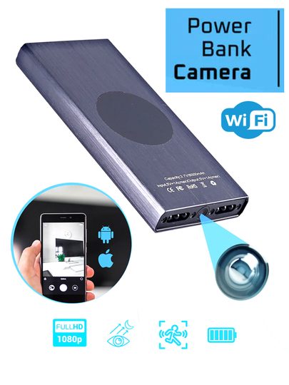 Мини камера Wi-Fi повербанк 4K Full HD, 8000 мАч, поддержка microSD, обнаружение движения
