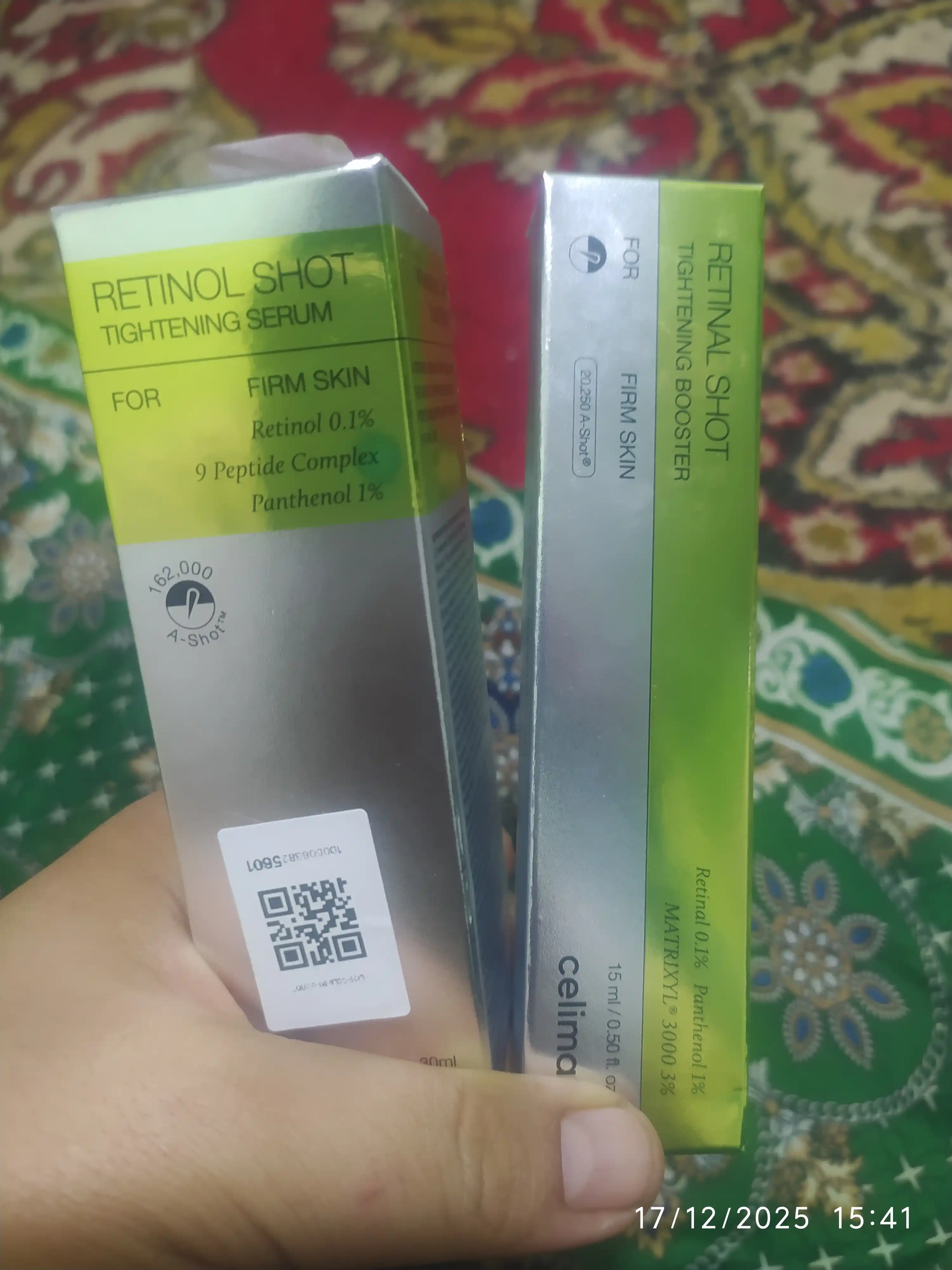 Yuzni tortuvchi krem va mustahkamlovchi zardob retinol bilan, Celimax