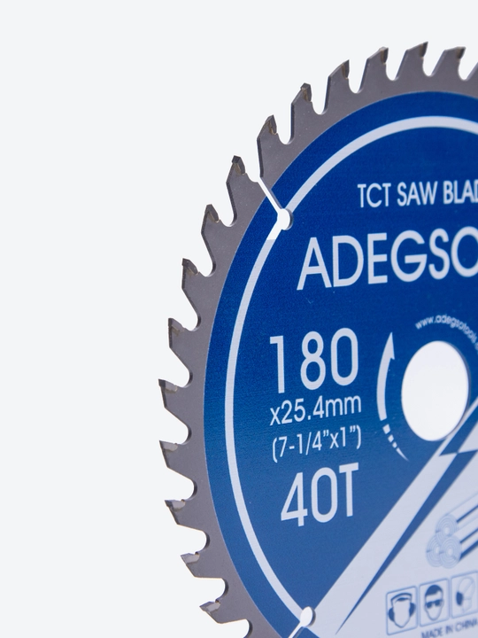 ADEGSO AD-30045 – Диск пильный TCT для дерева, 180 × 25.4 мм, 40 зубьев