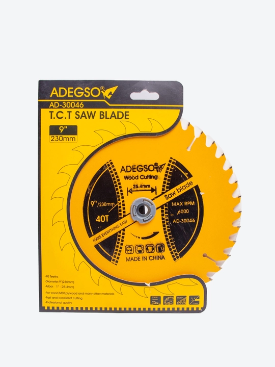 ADEGSO TCT disk arra – 230 mm (9"), 40 tishli, yog‘och uchun
