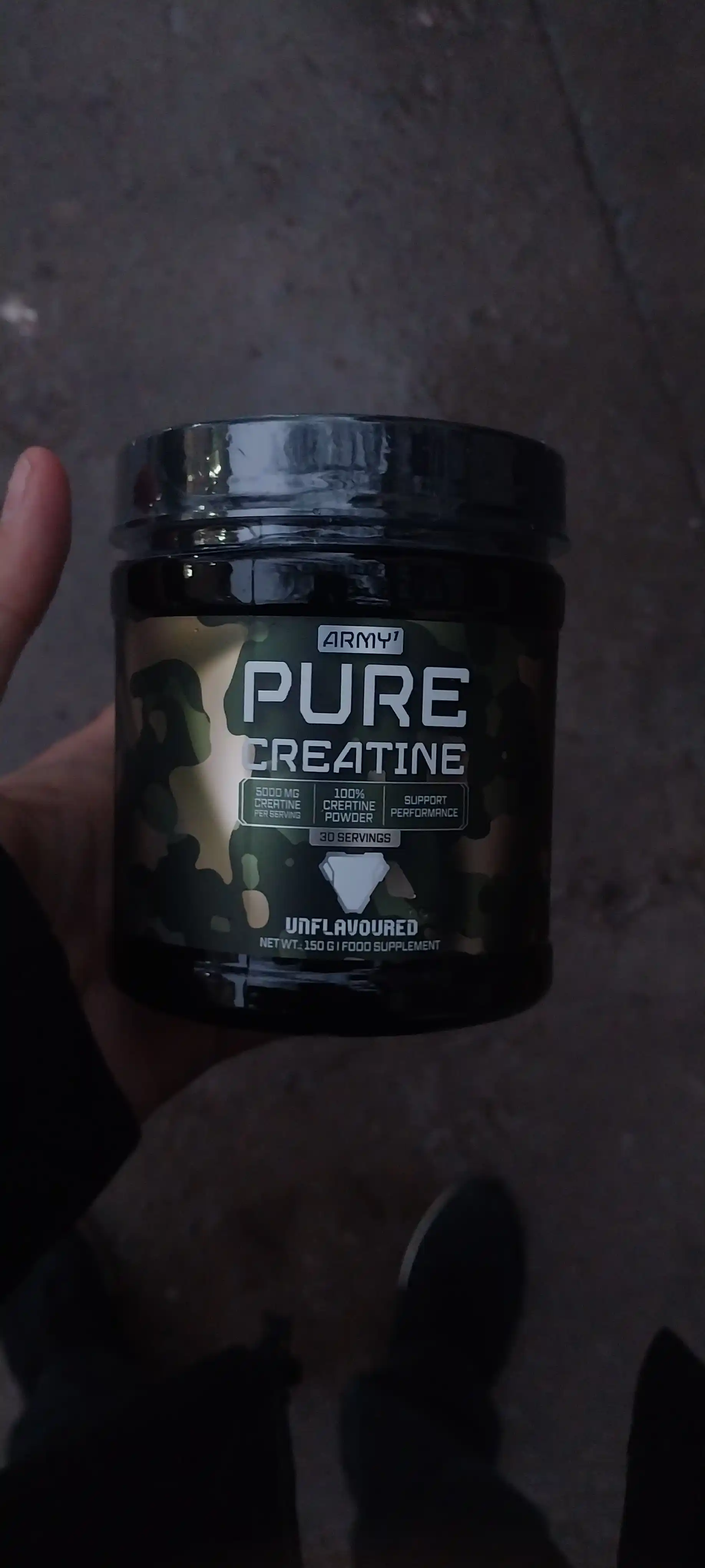 Kreatin monogidrat Army1 Pure Creatine 150 g ta’msiz halol 30 porsiya