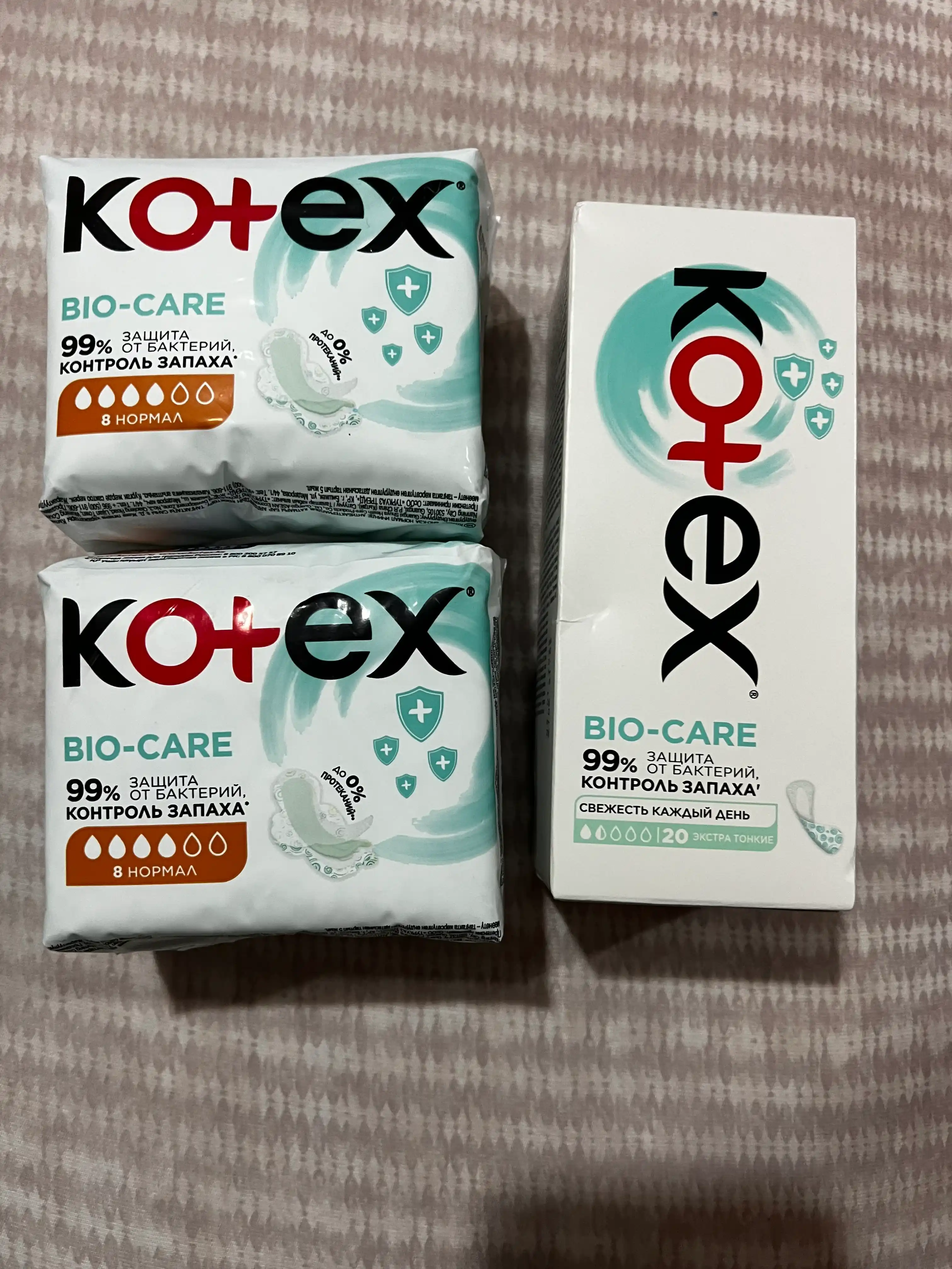 Ayollar prokladkalari Kotex Bio-Care Normal, gigienik, 8 dona