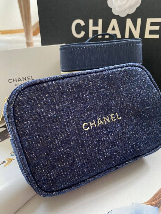 Chanel ayollar bo'yanish sumkasi, bo'yanish sumkasi, ko'k - 