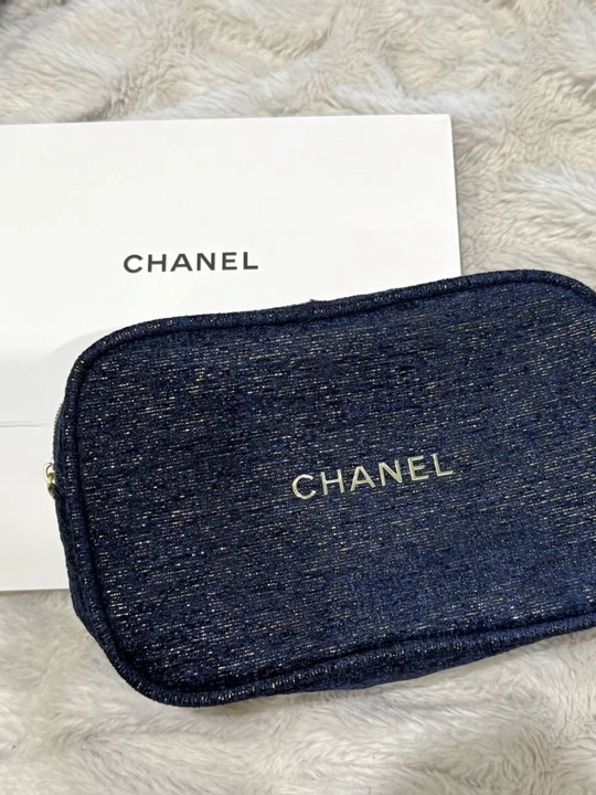 Chanel ayollar bo'yanish sumkasi, bo'yanish sumkasi, ko'k