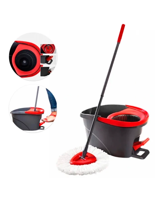 Spin MOP Turbo Smart chelak shvabra, aylanadigan, nam tozalash uchun, mikrofiberli