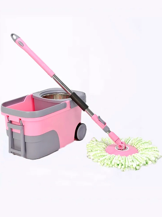 Швабра Spin Mop Turbo Smart ведро c отжимом, вращающаяся, для влажной уборки, микрофибра 