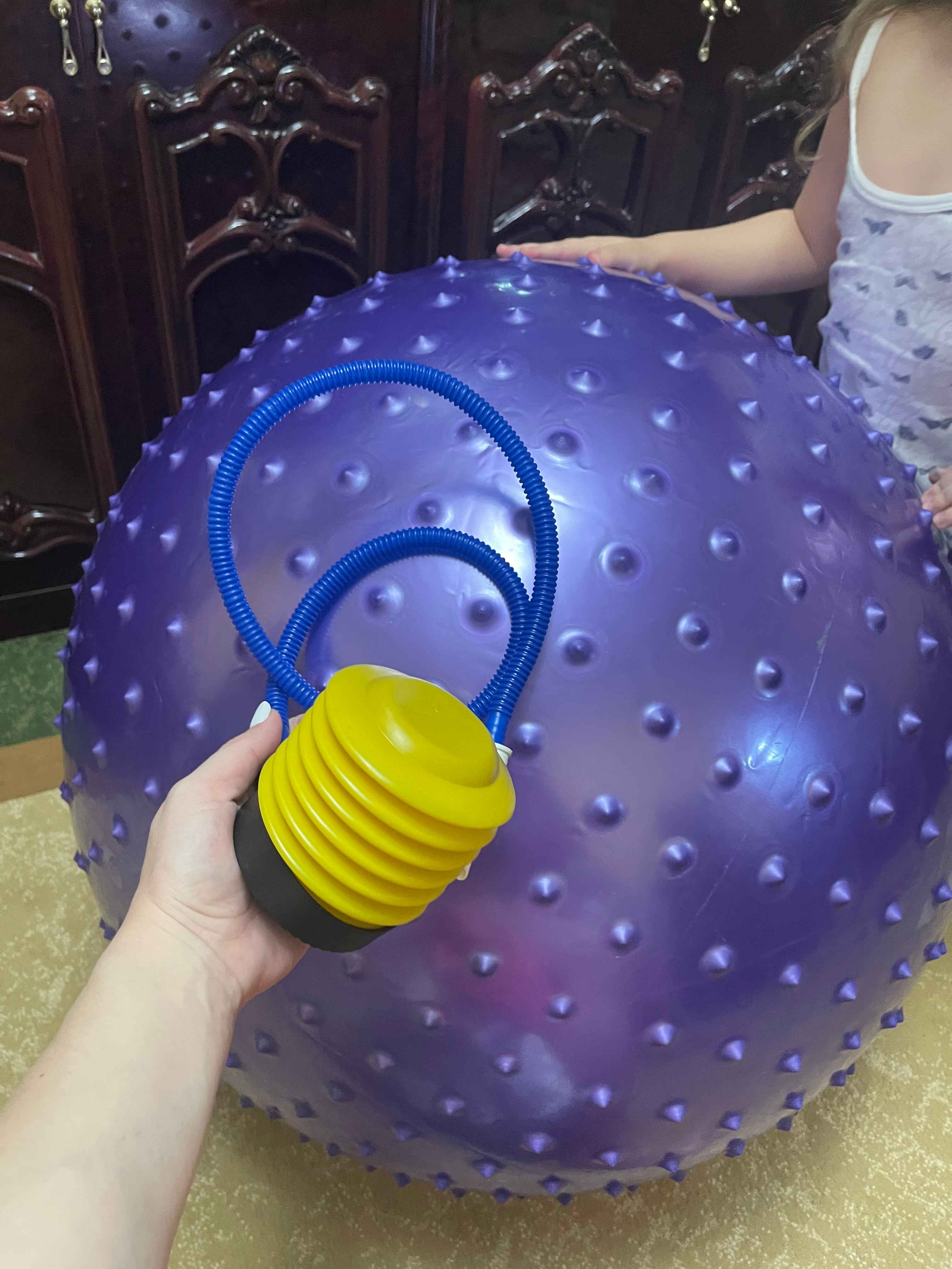 Мяч для фитнеса и йоги с шипами, Fitball, с насосом, 75-85-95 см