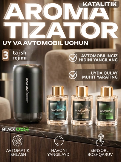 Каталитический ароматизатор Black Odor, для дома и автомобиля, сенсорный, USB — ATREND-BLACKOD