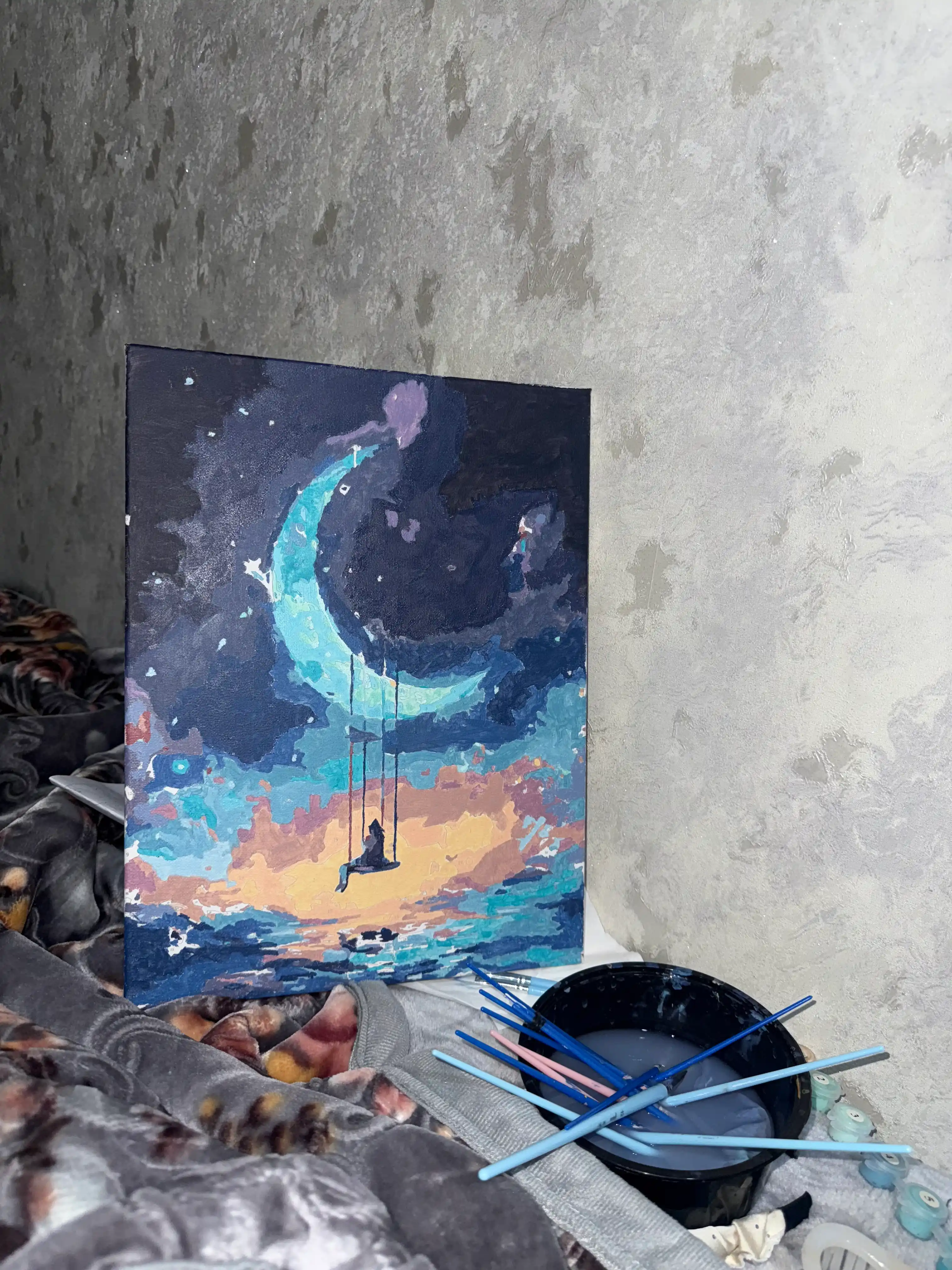 Raqamlar bo'yicha rasm Skystore Odamlar, asosli ramkaga tortilgan, 30 x 40 sm