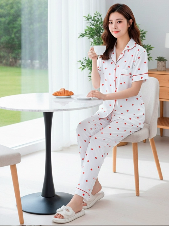 Ayollar uchun pijama, uy kiyimi, printli, turli xil rang va naqshlarda