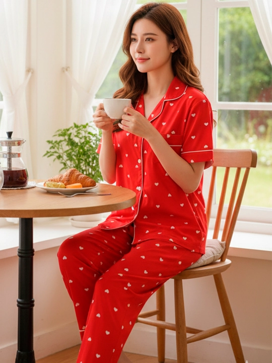 Ayollar uchun pijama, uy kiyimi, printli, turli xil rang va naqshlarda