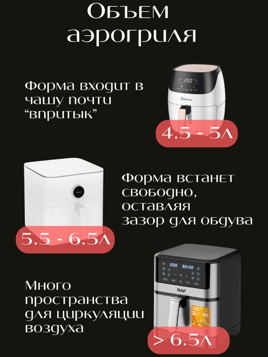 Форма для аэрогриля и микроволновки,для запекания/выпечки квадратная и круглая, для кухни