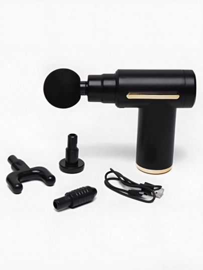 Массажный пистолет для тела, спины и шеи, аппарат для массажа Massage Gun — KUMALL-MSGUN-ЧЕРН
