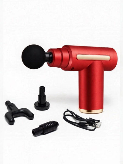 Массажный пистолет для тела, спины и шеи, аппарат для массажа Massage Gun — KUMALL-MSGUN-АЛЫЙ