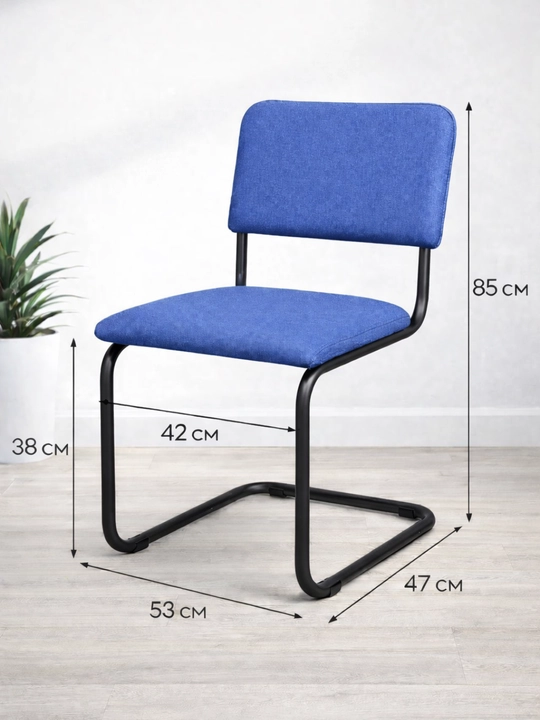 "Silvia Black" qora metall ramali ofis stuli - 