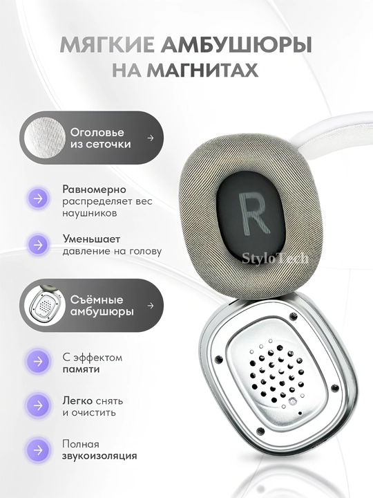 Simsiz quloqchinlar mikrofon bilan, katta to'liq o'lchamli naushniklar, Bluetooth