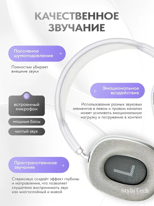 Simsiz quloqchinlar mikrofon bilan, katta to'liq o'lchamli naushniklar, Bluetooth
