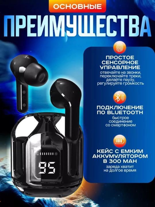 TWS 25 ekranli Bluetooth naushnik, mikrofon, shovqin kamaytirish