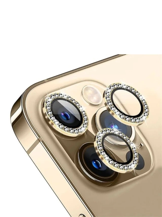 IPhone 11, 12, 13, 14, 15, 16 17, Pro, Pro Max uchun yaltiroq toshli kamera oynasi