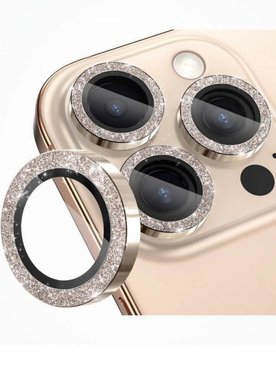 IPhone 11, 12, 13, 14, 15, 16 17, Pro, Pro Max uchun yaltiroq toshli kamera oynasi