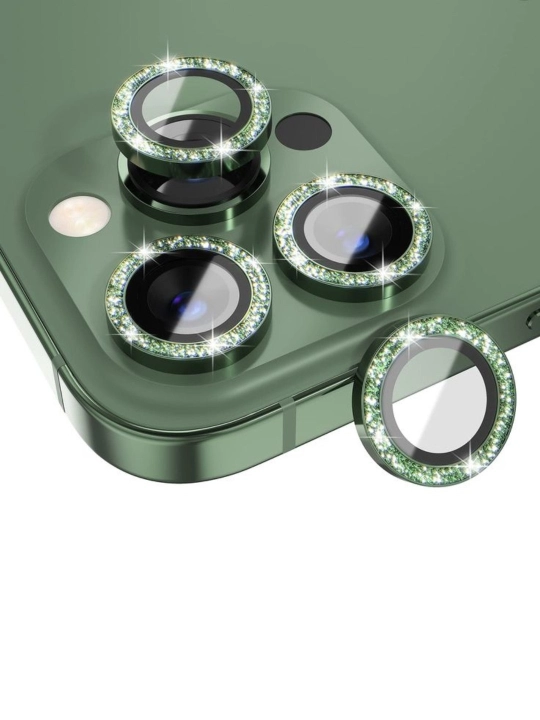 IPhone 11, 12, 13, 14, 15, 16 17, Pro, Pro Max uchun yaltiroq toshli kamera oynasi