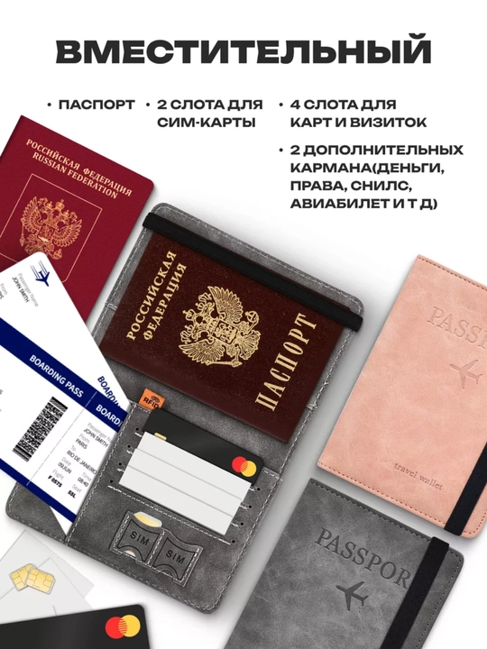 Zamonaviy sayohat hamyoni  - pasport va kartalar uchun - 
