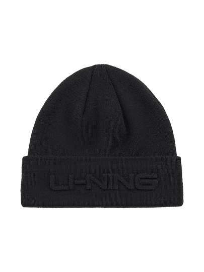 Li-Ning AMZV033 — зимняя шапка-бини унисекс с отворотом, тёплая, SportsLife