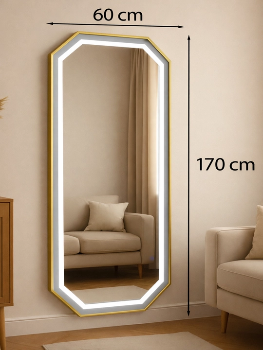 Зеркало LED 170×60 см с фронтальной подсветкой, 3 режима