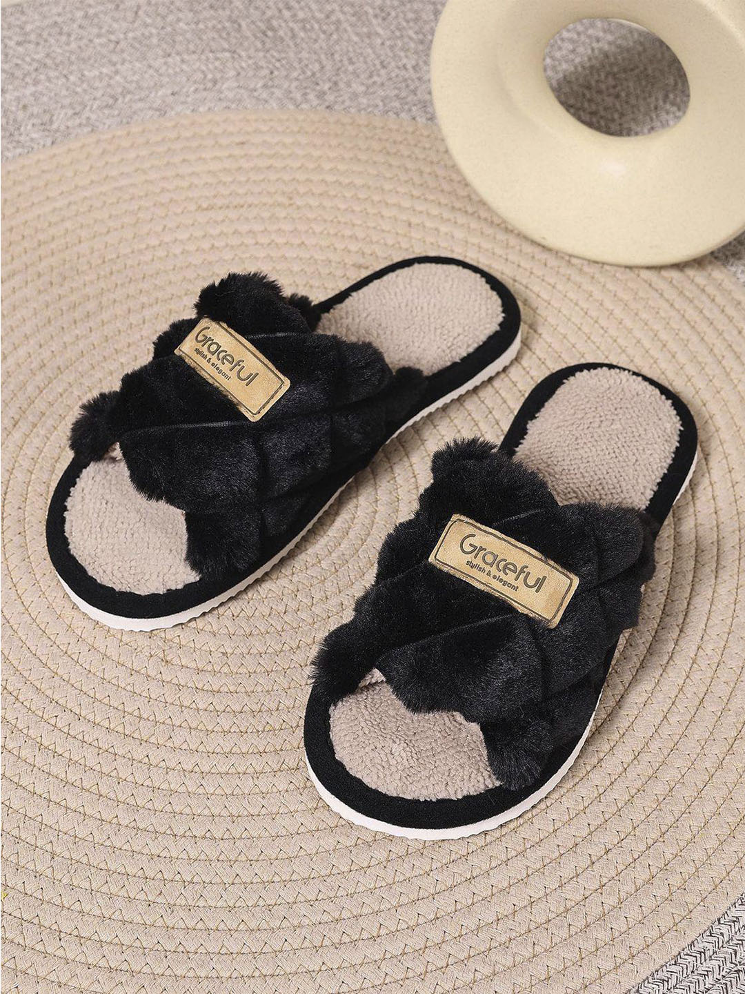 Тапочки с пушистым мехом HOME WARM