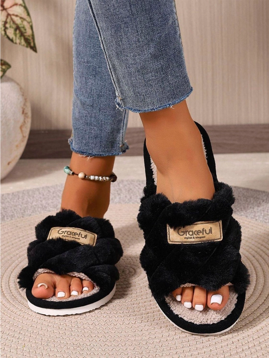 Тапочки с пушистым мехом HOME WARM