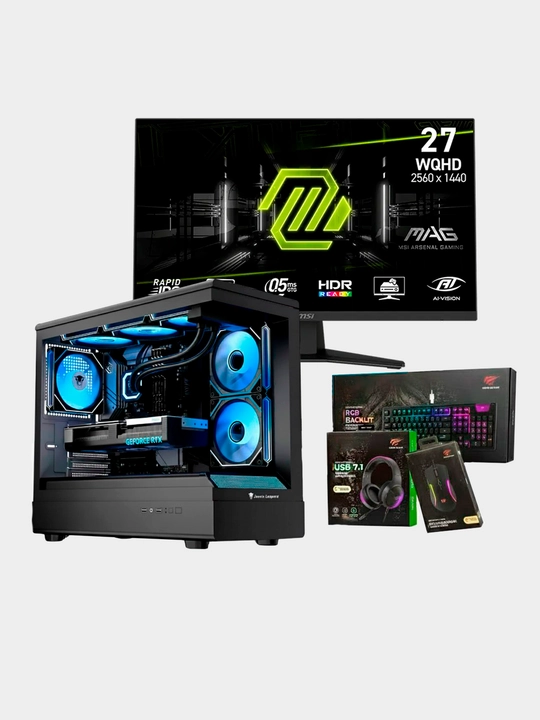 Gaming PC i5-14400F, RTX 3060/5060/5070, 1TB NVMe, DDR4 16-32GB, monitor 2K 240Hz, k.m - 