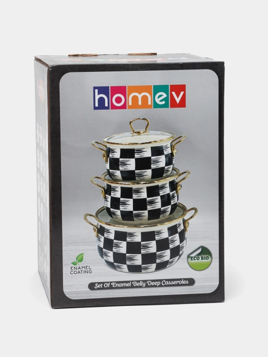 Набор кастрюль Homev, 3 предмета, 10.2 литр