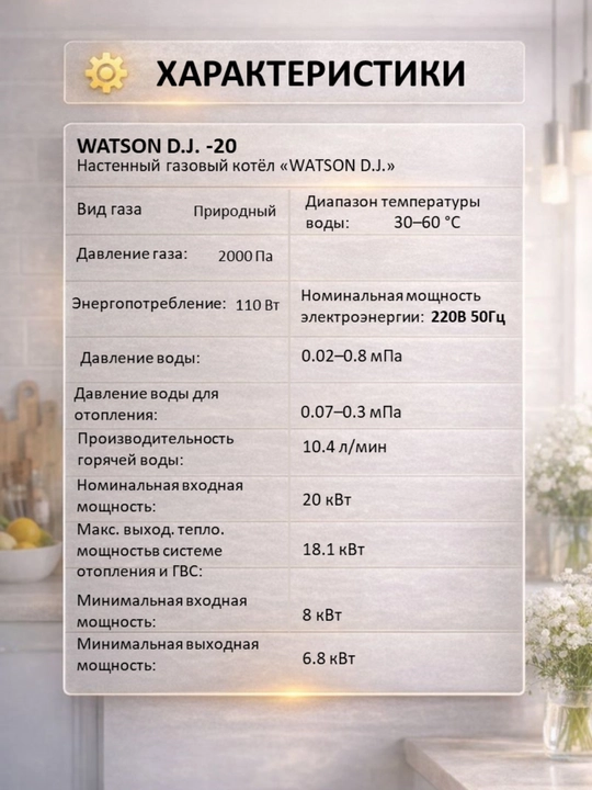 Devorga o‘rnatiladigan ikki konturli gaz qozoni, Watson BP1 BP2 BP3 seriyasi, 24 va 35kVt