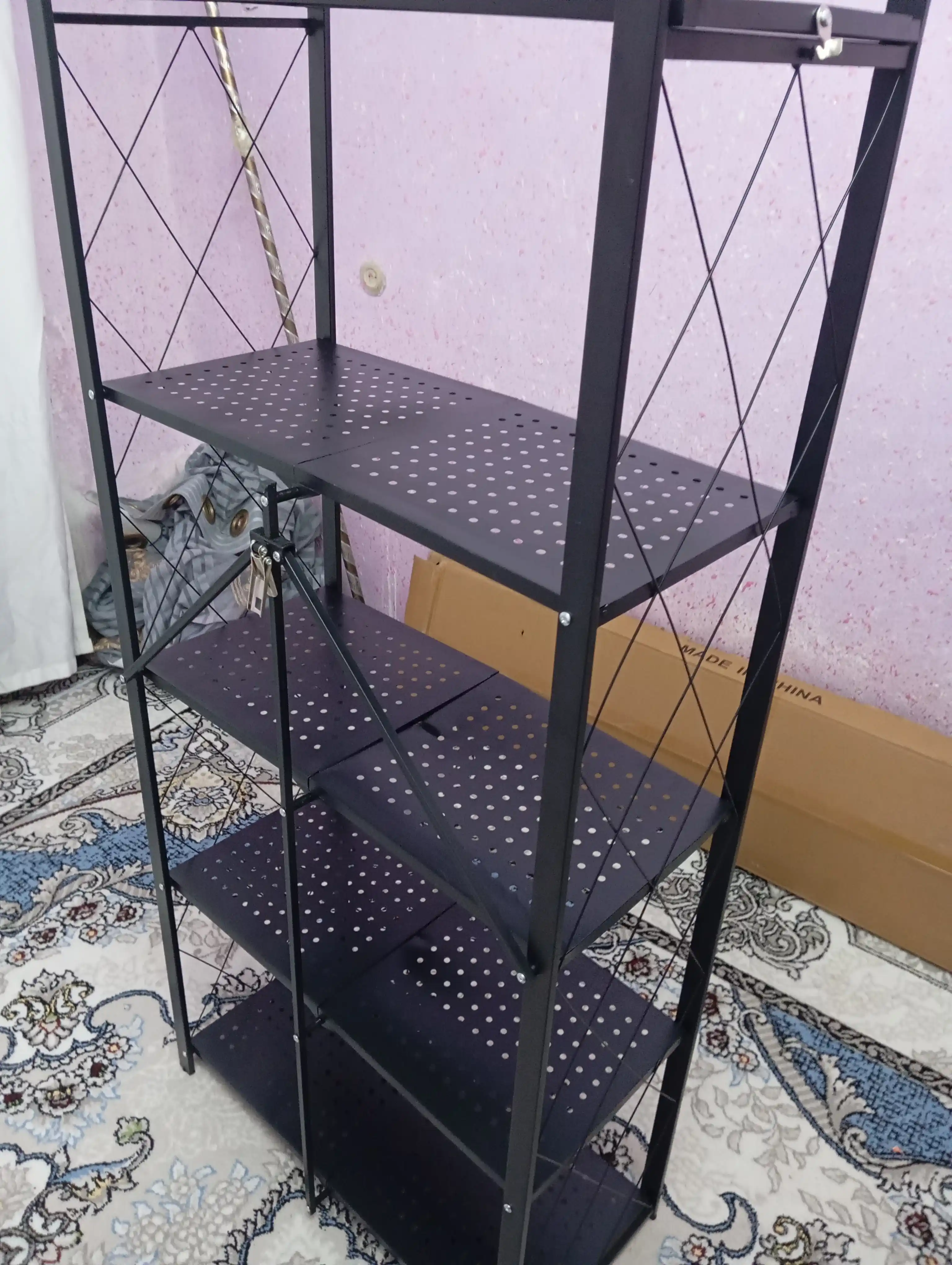 Стеллаж напольный, с утюгом, складной, на колесиках, для кухни и офиса, 3/4/5