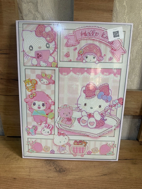Ramkadagi olmos mozaika: Malika, Kuromi, Xello Kitti, Stich, Mario, Lotso, Kapibara - 