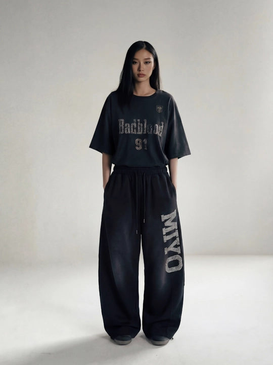 MIYO Женские тёплые зимние трико брюки с начёсом, широкие oversize