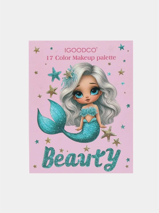 Палетка теней для девочек IGOODCO, детская декоративная косметика, 17 оттенков