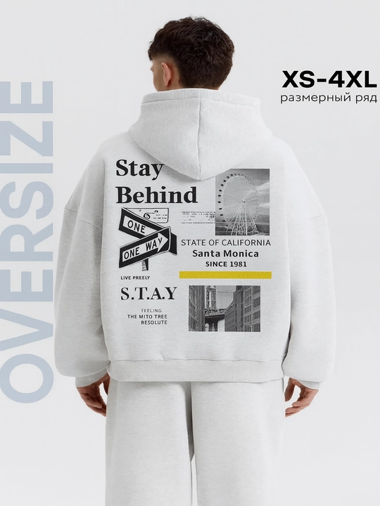Katta o‘lchamli bosma hudi Oversize, Y2K uslub - 