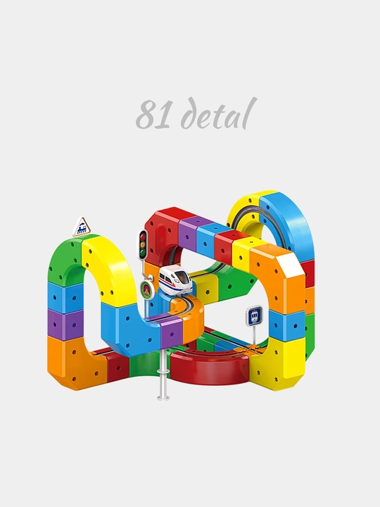Магнитный конструктор поезд для детей "Magic rail cube", 3 комплекта