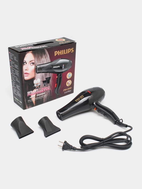 Professional soch quritgich PH 6958, nasadkalar bilan, soch turmaklash uchun