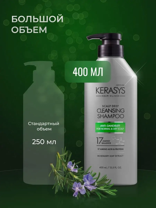 Шампунь, с кератином, для нормальных и сухих волос, против перхоти, KERASYS, Корея