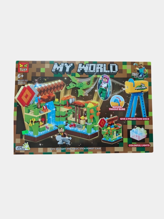 Конструктор лего My world Майнкрафт с проектором светящийся, конструктор 370 деталей