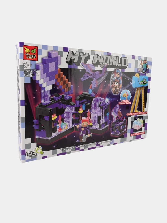 Конструктор лего My world Майнкрафт с проектором светящийся, конструктор 370 деталей
